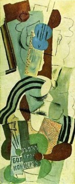 抽象的かつ装飾的 Painting - ファム・ア・ラ・ギターレ 1911 キュビズム